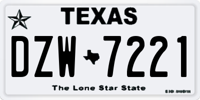 TX license plate DZW7221