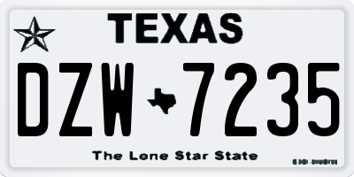 TX license plate DZW7235