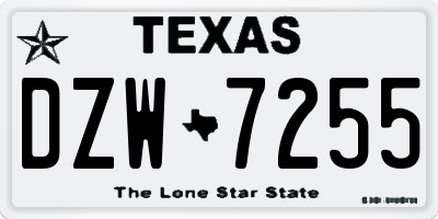 TX license plate DZW7255