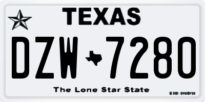 TX license plate DZW7280