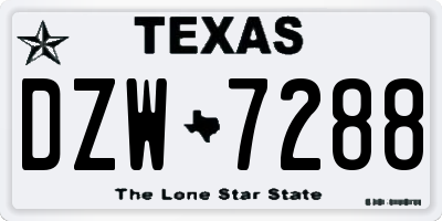 TX license plate DZW7288