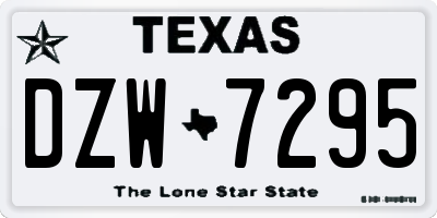 TX license plate DZW7295