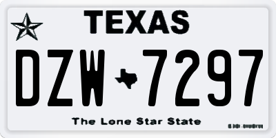 TX license plate DZW7297