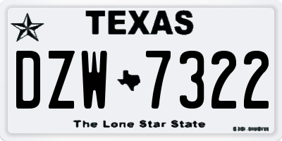 TX license plate DZW7322