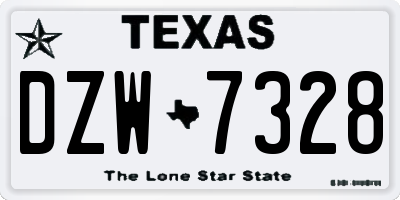TX license plate DZW7328