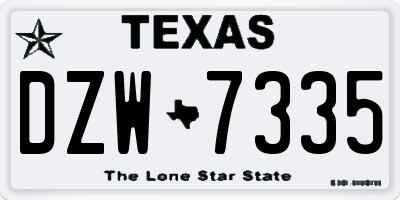 TX license plate DZW7335