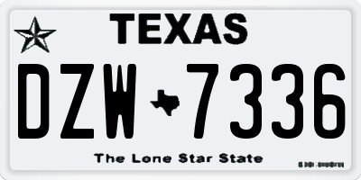 TX license plate DZW7336