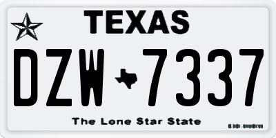 TX license plate DZW7337