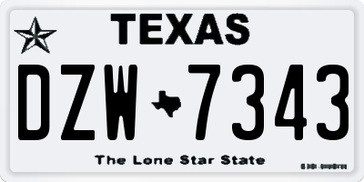 TX license plate DZW7343