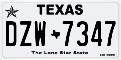 TX license plate DZW7347