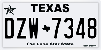 TX license plate DZW7348