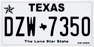 TX license plate DZW7350