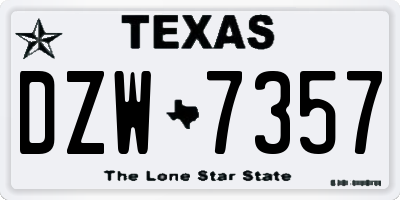 TX license plate DZW7357