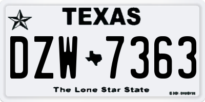 TX license plate DZW7363