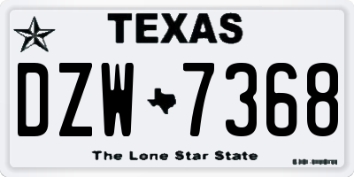 TX license plate DZW7368