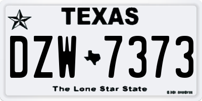 TX license plate DZW7373