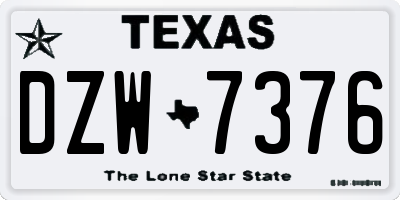 TX license plate DZW7376