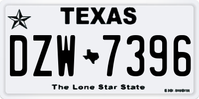 TX license plate DZW7396