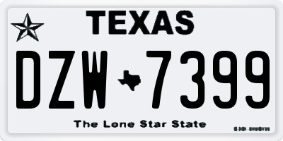 TX license plate DZW7399