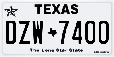 TX license plate DZW7400