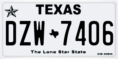 TX license plate DZW7406