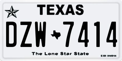 TX license plate DZW7414