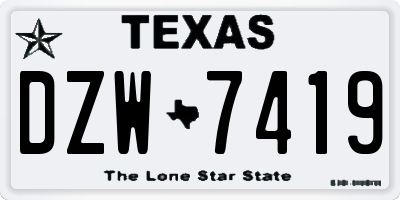 TX license plate DZW7419