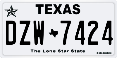 TX license plate DZW7424
