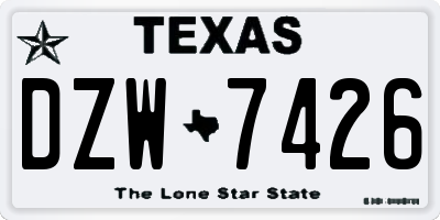 TX license plate DZW7426