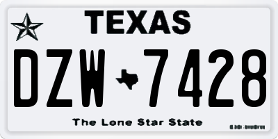 TX license plate DZW7428