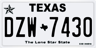 TX license plate DZW7430