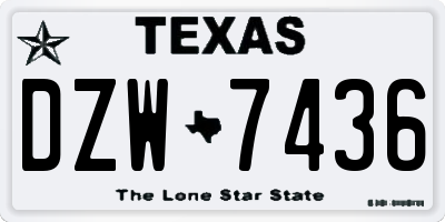 TX license plate DZW7436