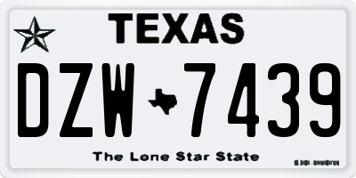 TX license plate DZW7439