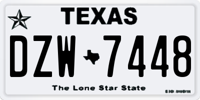 TX license plate DZW7448