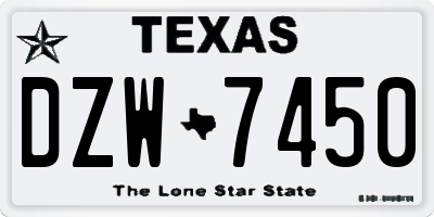 TX license plate DZW7450