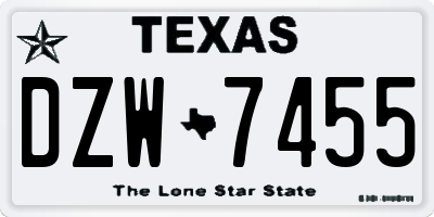 TX license plate DZW7455