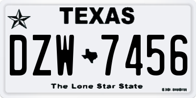 TX license plate DZW7456