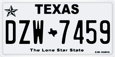 TX license plate DZW7459
