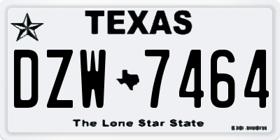 TX license plate DZW7464