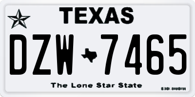 TX license plate DZW7465