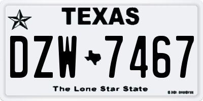 TX license plate DZW7467