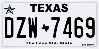 TX license plate DZW7469