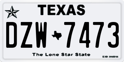 TX license plate DZW7473