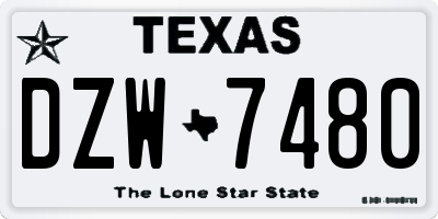TX license plate DZW7480