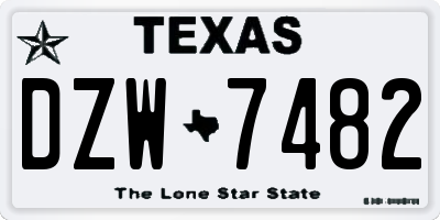 TX license plate DZW7482