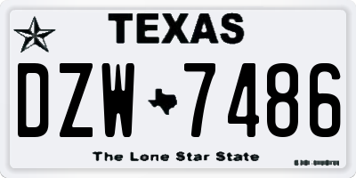 TX license plate DZW7486