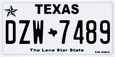 TX license plate DZW7489