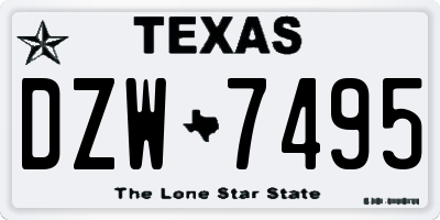 TX license plate DZW7495