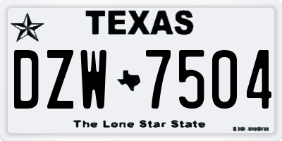 TX license plate DZW7504