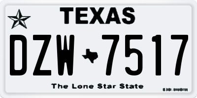 TX license plate DZW7517